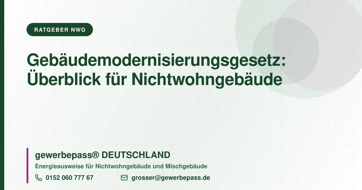 Gebäudemodernisierungsgesetz (GModG), gewerbepass DEUTSCHLAND, Tel. 0152 060 777 67