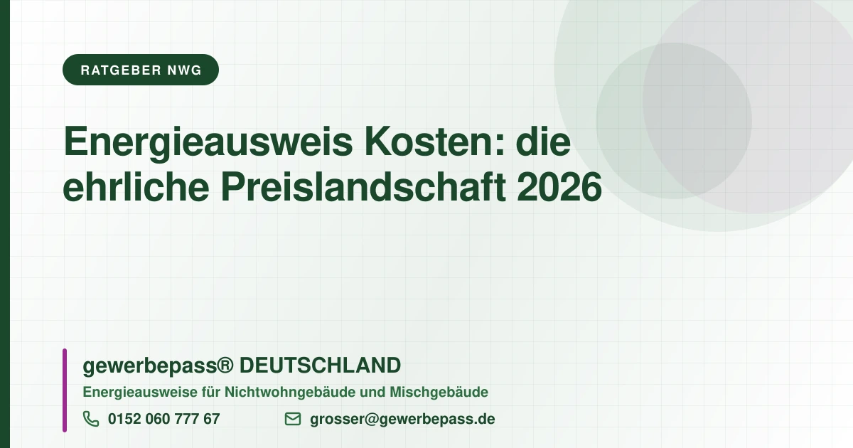 Was kostet ein Energieausweis?, gewerbepass DEUTSCHLAND, Tel. 0152 060 777 67